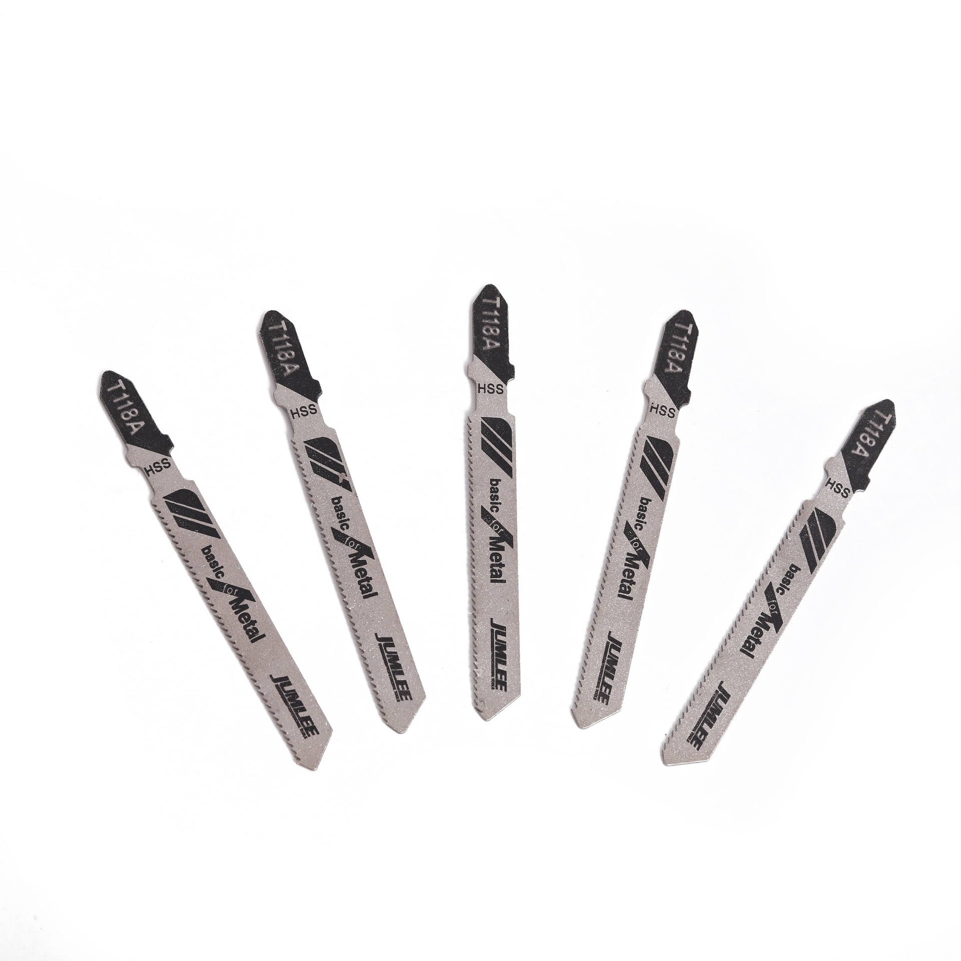 JUMLEE T118A curved saw blade, metal sheet, aluminum material cutting, 65Mn saw blade, 5-piece per clamp