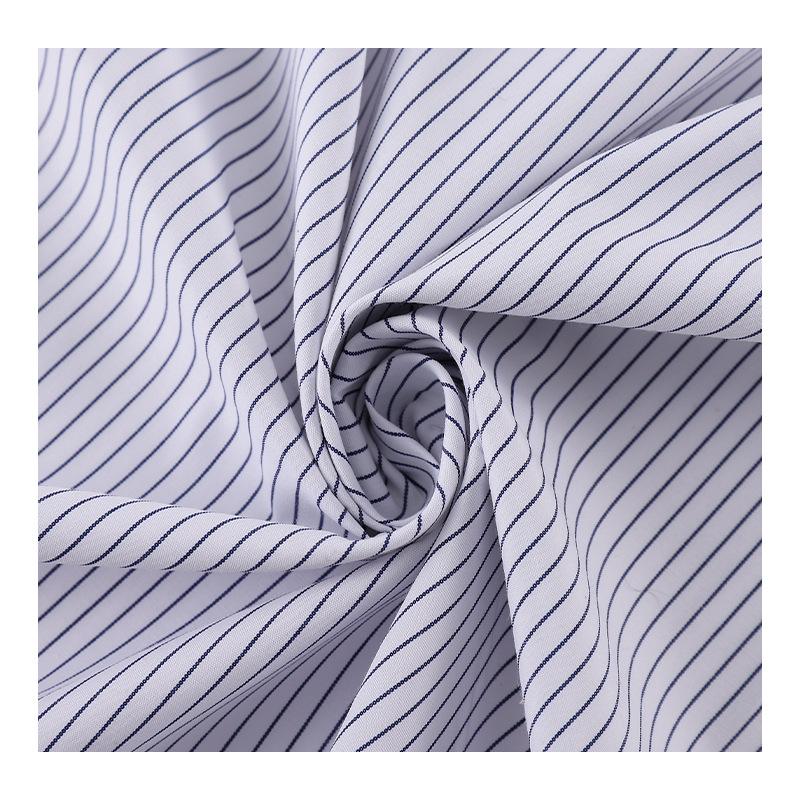 New in-stock polyester-cotton business men's casual striped shirt fabric, trendy yarn-dyed shirt fabric Application Scenario