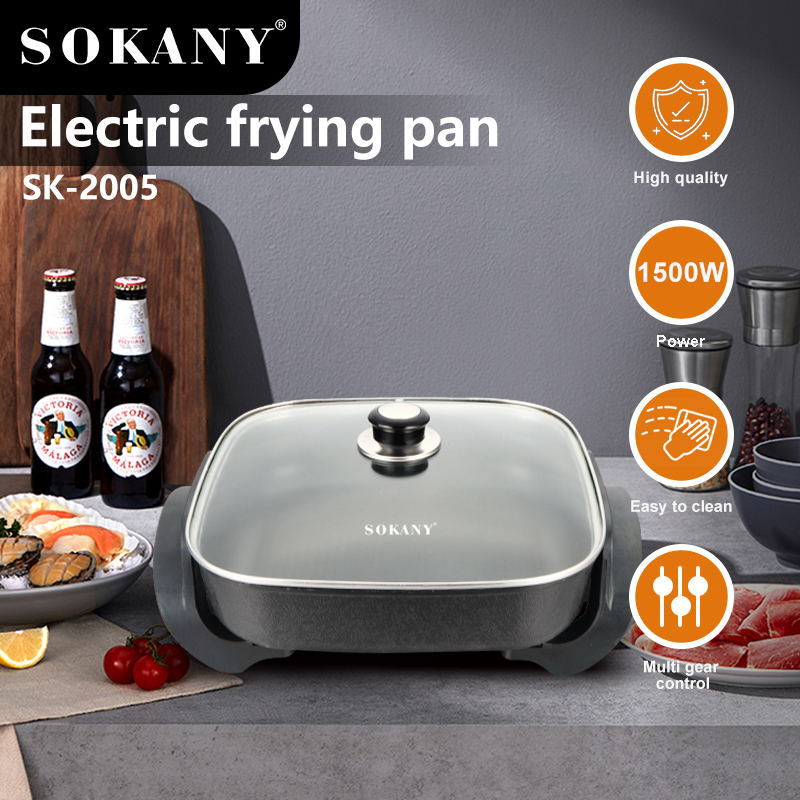 Sokany2005方锅电火锅烧烤一体锅家用电热锅ELECTRIC FRYING PAN图