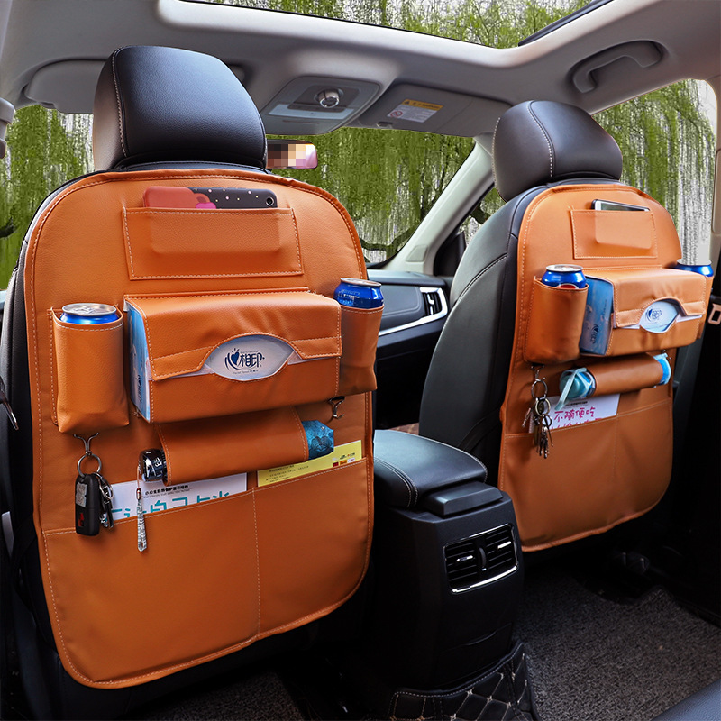 Multi-functional leather seat back storage bag for automobiles Specification image
