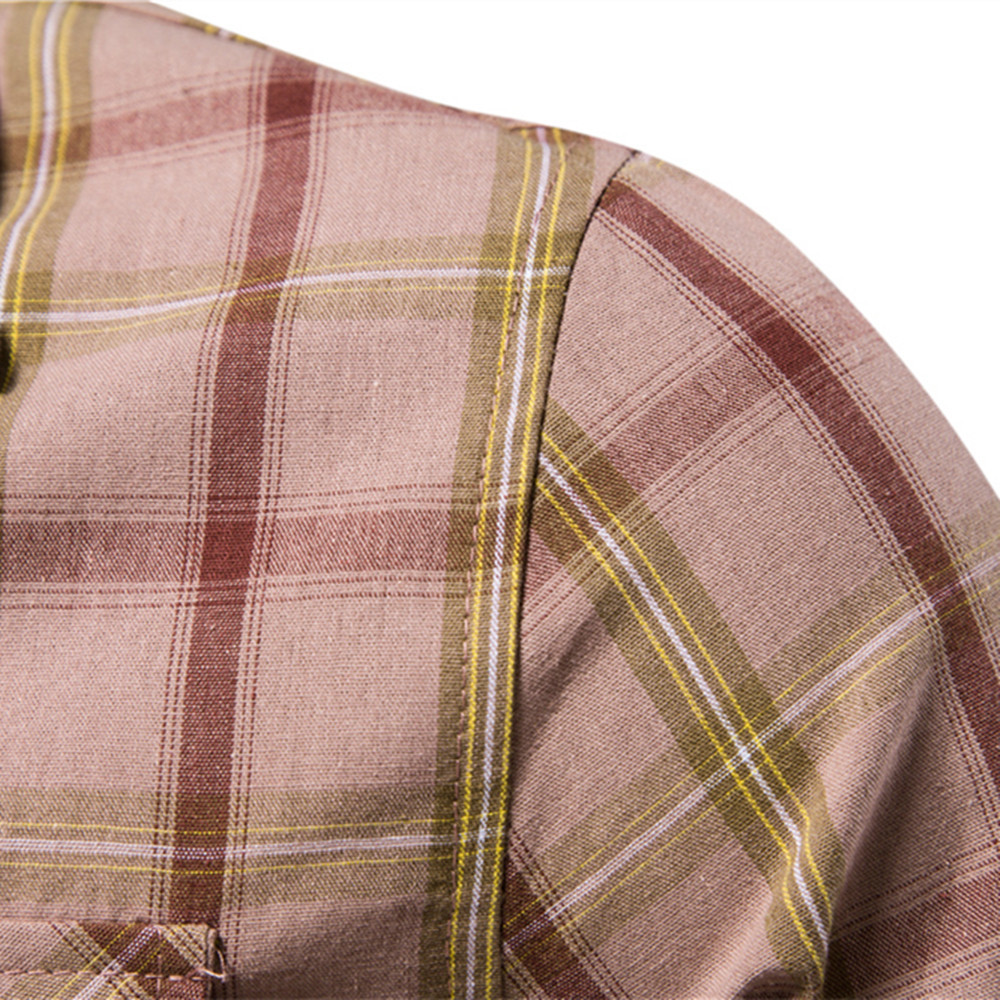 2022 Foreign Trade Light Business Autumn New Men's size pocket Professional shirt, fashionable checked long-sleeved shirt for men Application Scenario