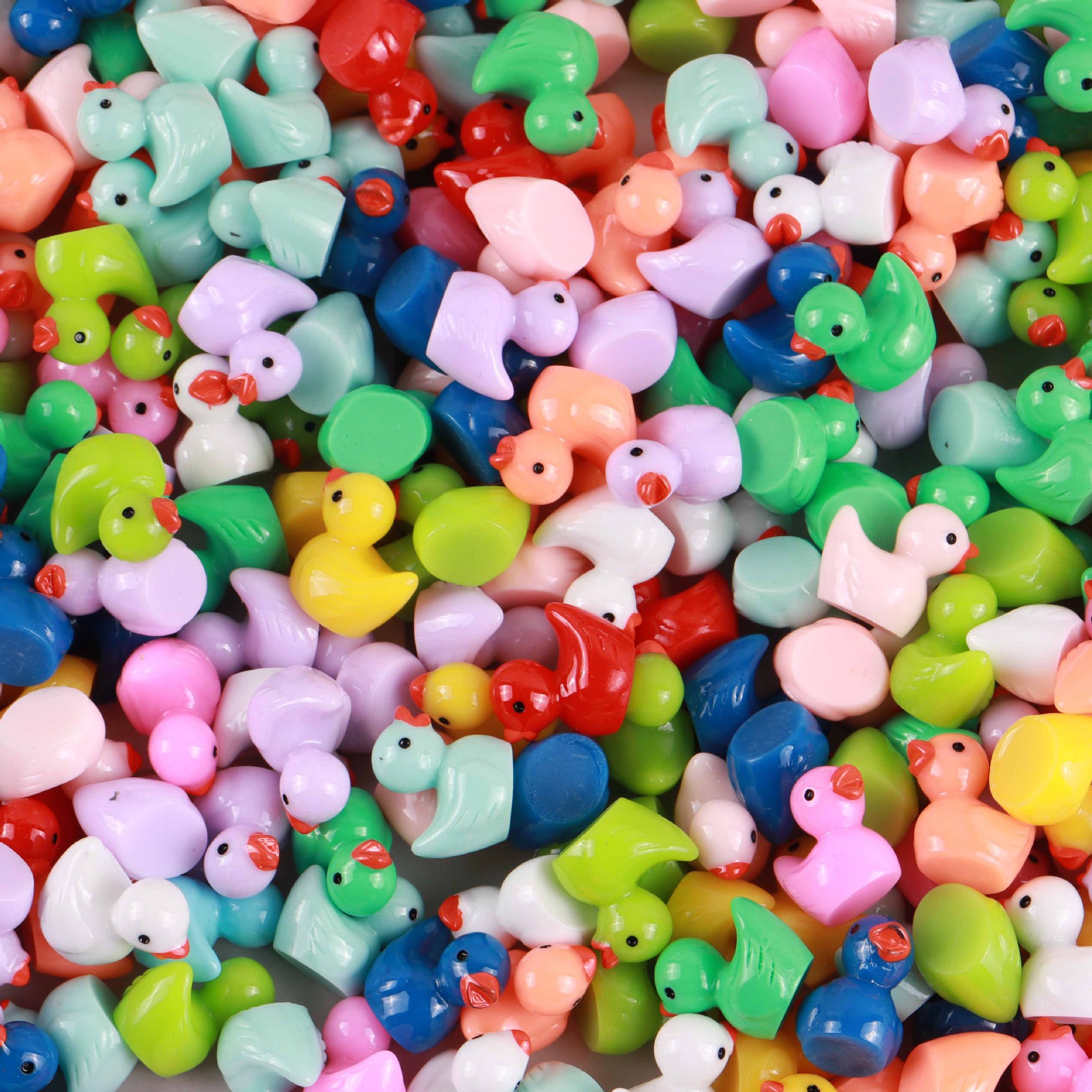 Cross-border best-selling colorful mini ducklings, resin accessories, diy handicrafts, car accessories, micro-landscape ornaments details Picture