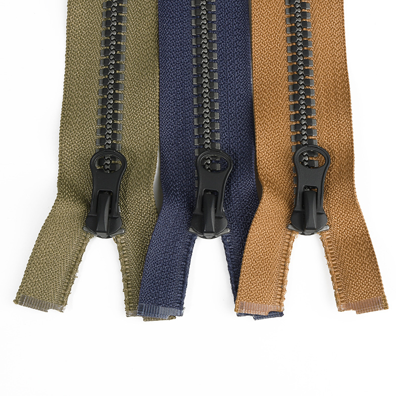 5号树脂拉链条双色轨道牙开尾80cm拉锁服装箱包拉链批发zipper