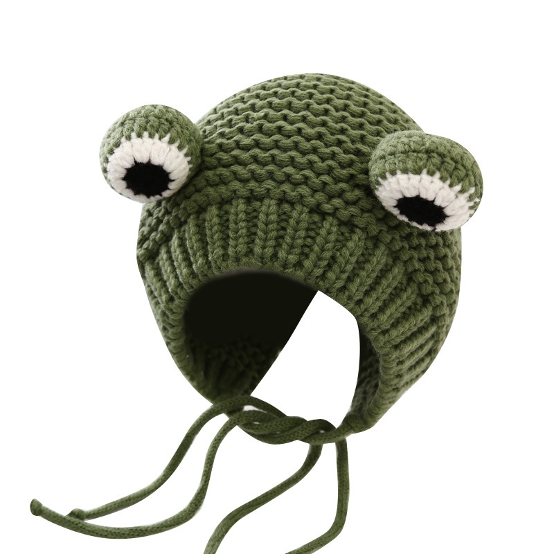 Froggy Knitted Knitted Knitted Knitted Knitted Knitted Knitted Knitted Knitted Baby Cute Fall And Winter Headwear Winter Headgear Children's Hat Outdoor Earmuffs Item Picture