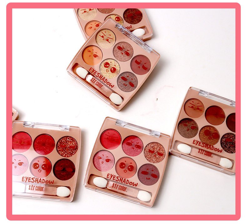 s.f.r color 跨境电商6色眼影珠光哑光大地色眼影盘彩妆批发品牌详情9