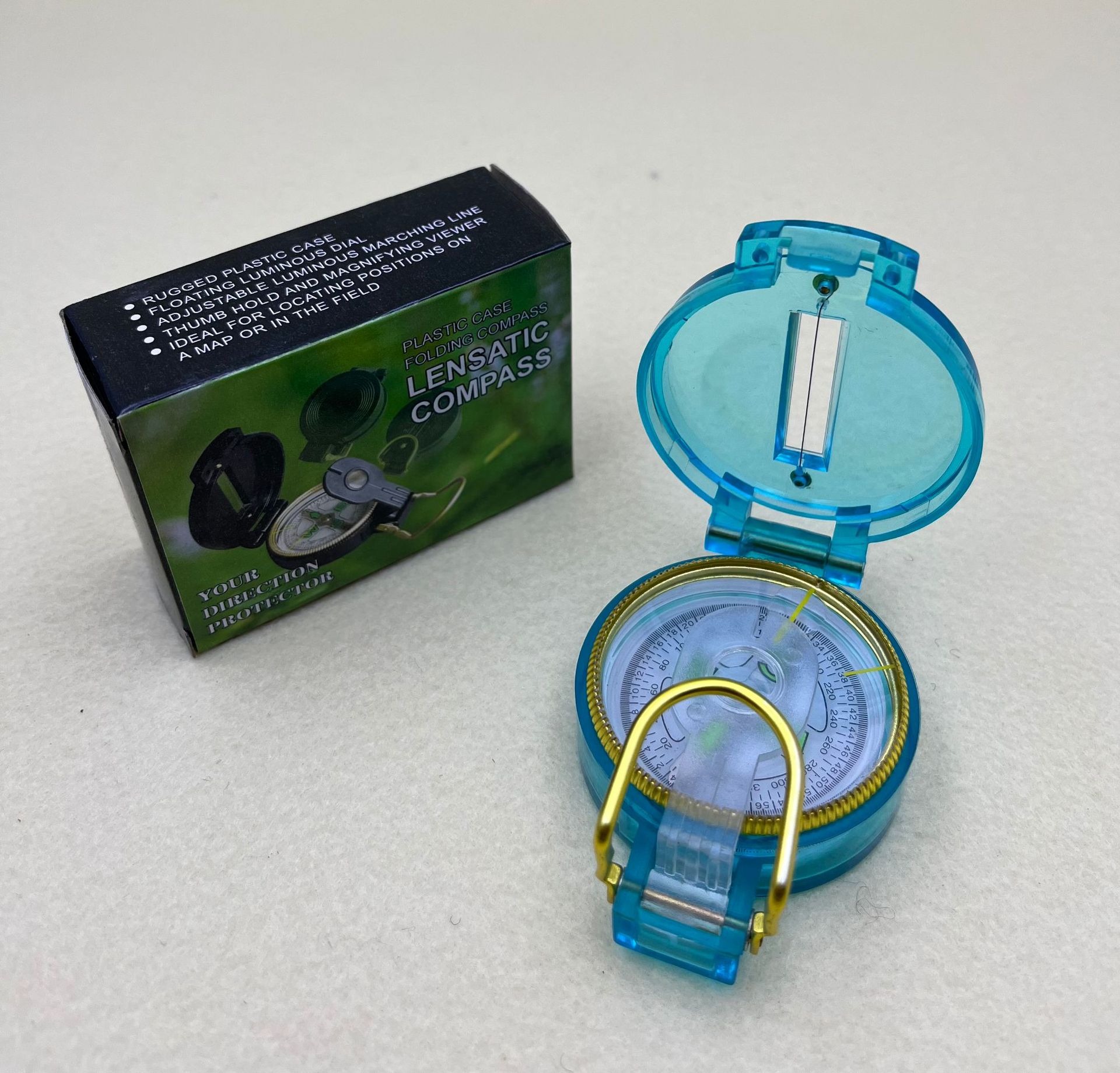 L45-1T transparent case compass, student gift travel compass magnifying glass Specification image