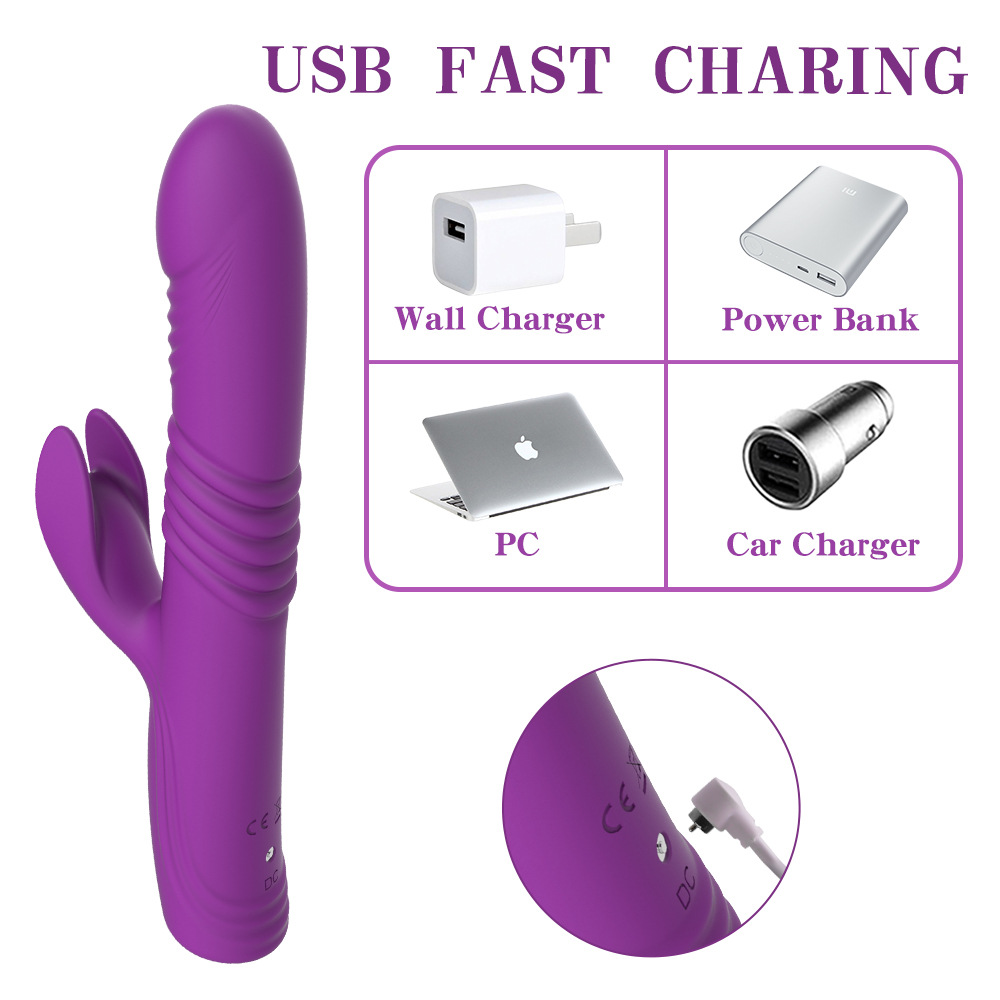 Female self-propelled device, rotating vibration stick, USB magnetic charging, telescopic tongue lick, adult device, fun massage Specification drawing