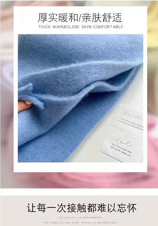 围巾女冬季高级感秋冬新款毛绒加厚保暖披肩纯色仿羊绒围脖外贸男详情13