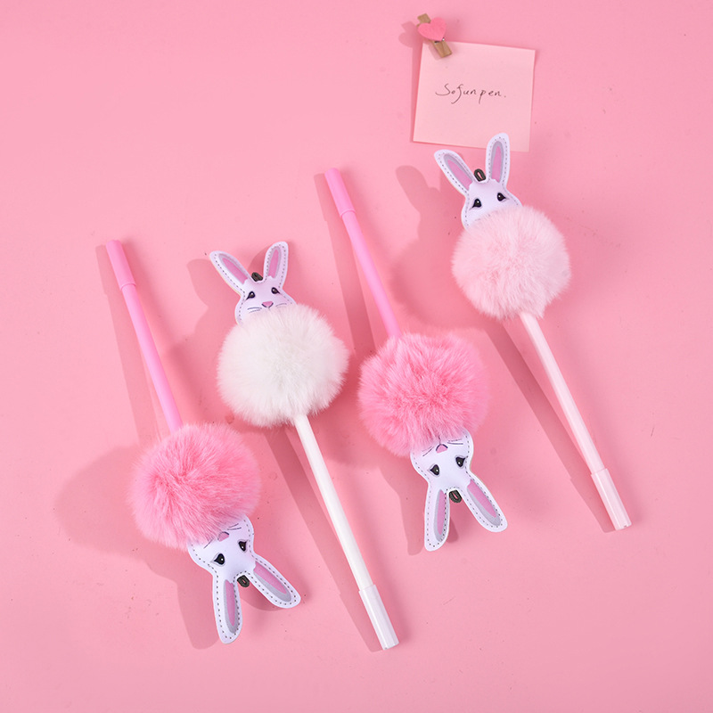 Zhongfan Miaoqiu Big Ear Rabbit Gel Pen ZF2605 is a creative and stress-relieving stationery for students to write, write, and sign off on Application Scenario