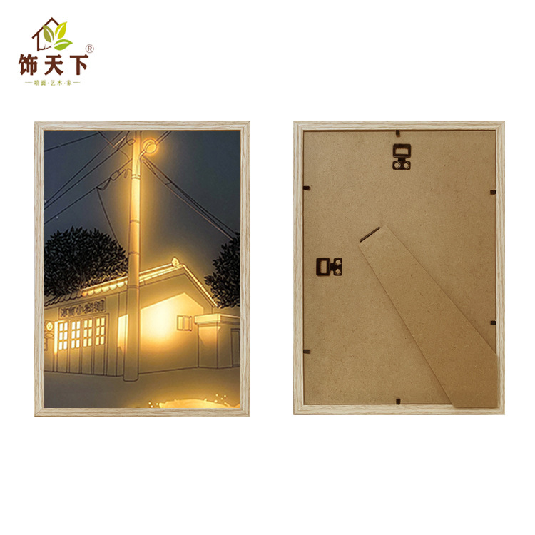 diy light painting outer frame, photo frame, wooden decorative items, hollow detachable picture frame, creative three-dimensional frame, factory stock wholesale Item Picture
