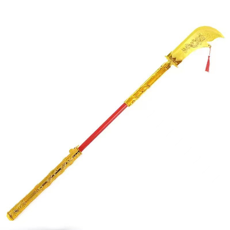 Fire tip gun automatic retractable green dragon crescent knife red hat gun fire cloud gun scenic spot temple fair stalls children's toys wholesale Item Picture
