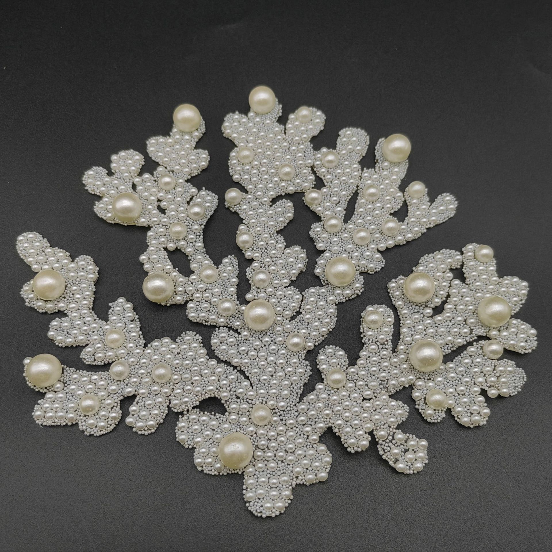 厂家直销珍珠烫胶饰品配件海螺珊瑚图案可多款配饰服装包包装饰贴详情图2