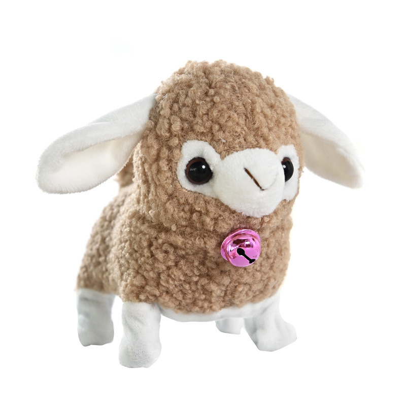 Simulated children's toys, electric little sheep, plush little lambs that can walk, bark, wag tails, and come with bell-shaped dolls as gifts Item Picture