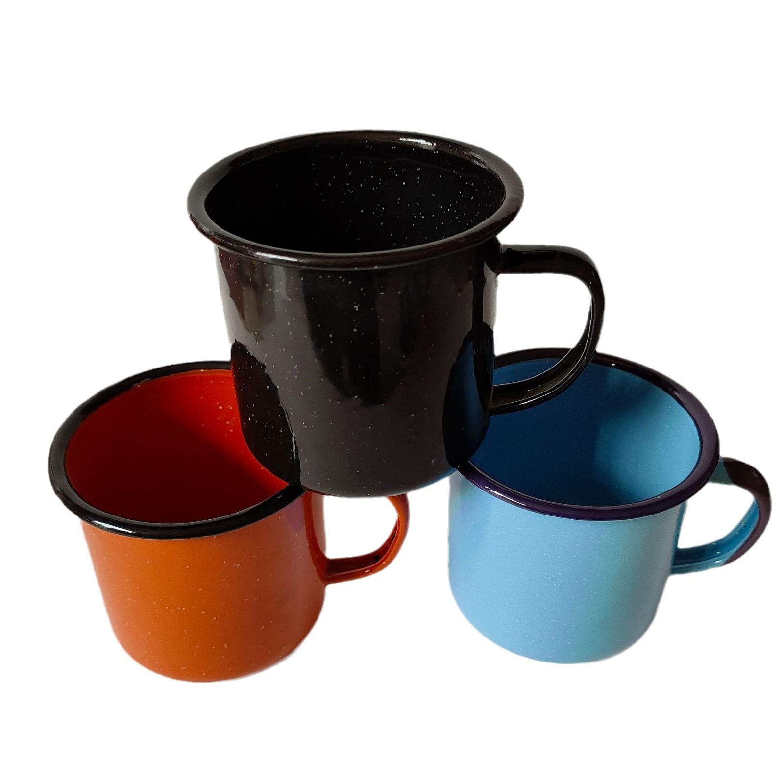 Thickened enamel water cup, retro enamel tea VAT, heat transfer mug, enamel cup, old-fashioned metal enamel portable cup Item Picture
