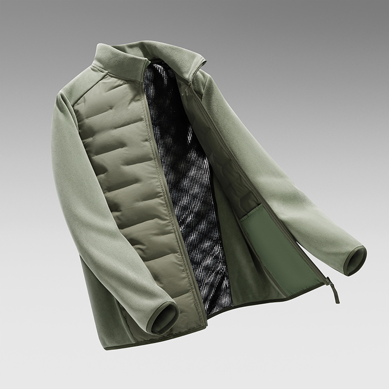 Men's down jacket for winter thickened long-sleeved sports outdoor men's polar fleece top 90 duck down light down for men