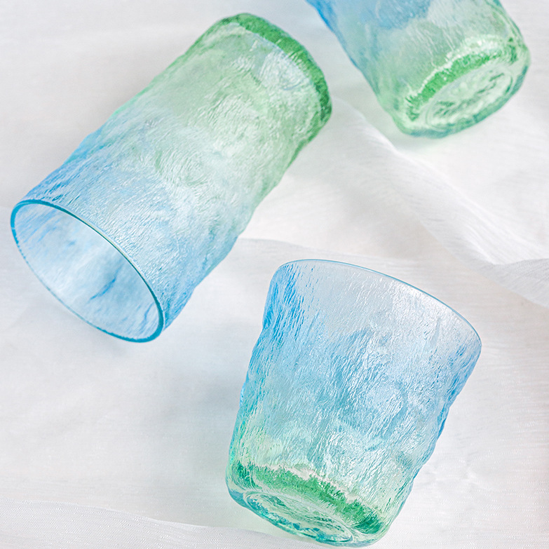 Glacier Pattern cup whisky creative foreign wine glasses, beer water cups, flower tea glass cups, wholesale of internet-famous breakfast cups Specification image