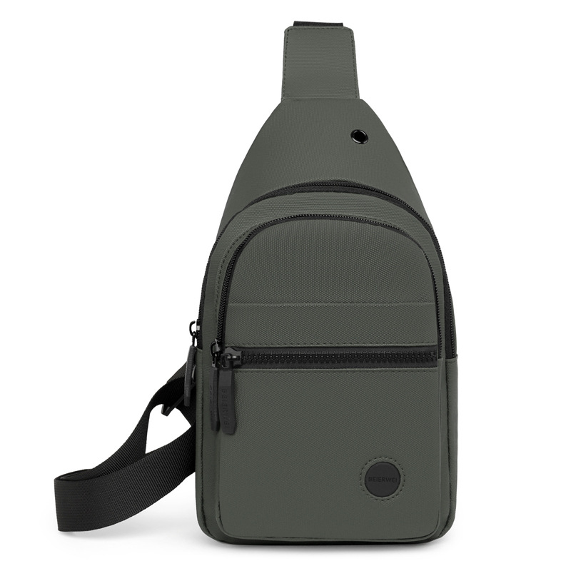 跨境外贸男士胸包小挎包2025新款简约时尚潮流单肩包商务通勤胸包