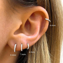 欧美时尚耳环圆圈耳钉锆石穿孔耳钉个性化潮流饰品