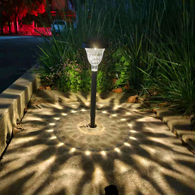 太阳能灯园柱形景观户外插地庭院灯LED花园防水地插太阳能草坪灯