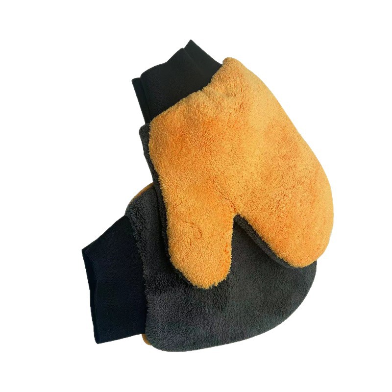 Coral fleece car wash gloves, Chanel car cleaning cloths, car towels, car sponges, cleaning tools, factory wholesale Item Picture