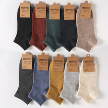 新品男士棉质船袜 纯色复古风透气运动袜男士Y型袜子厂家直销