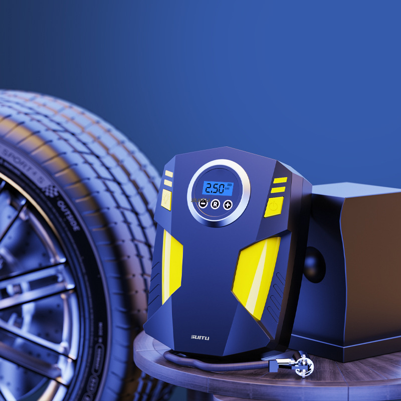 车载充气泵小型汽车轮胎电动打气泵车用便携手持式智能数显充气泵详情图1