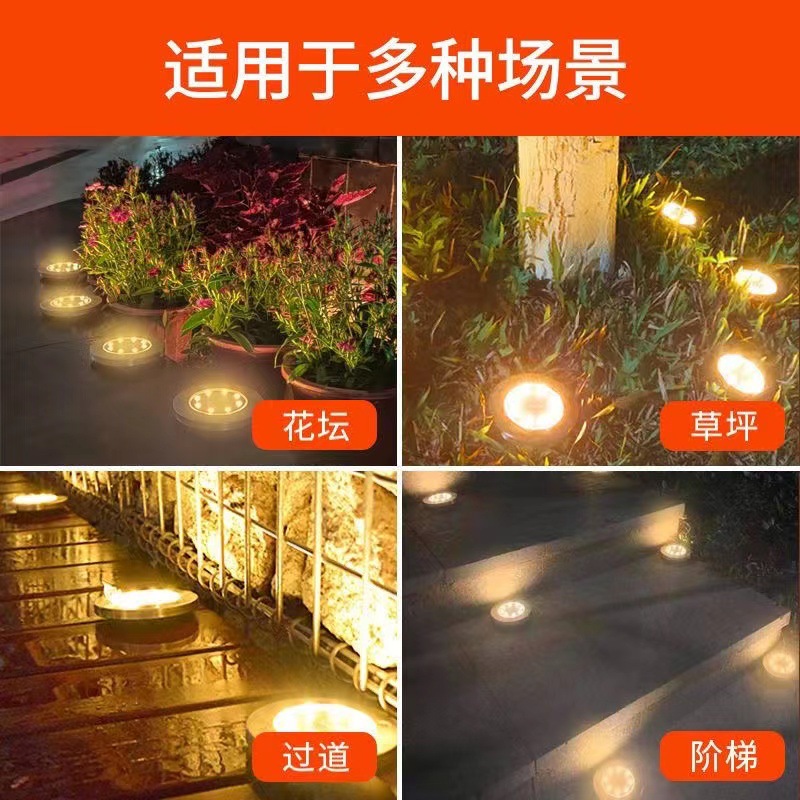 Solar Colorful Garden Decoration Buried Light Waterproof Park Villa Lighting Outdoor Landscape Lawn Ladder Night Light Application Scenario