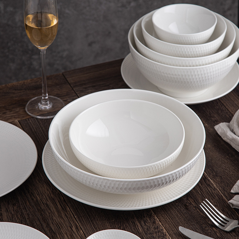 餐具套装全套家用餐厅陶瓷盘碗碟高颜值酒店白色ins风餐具详情图2