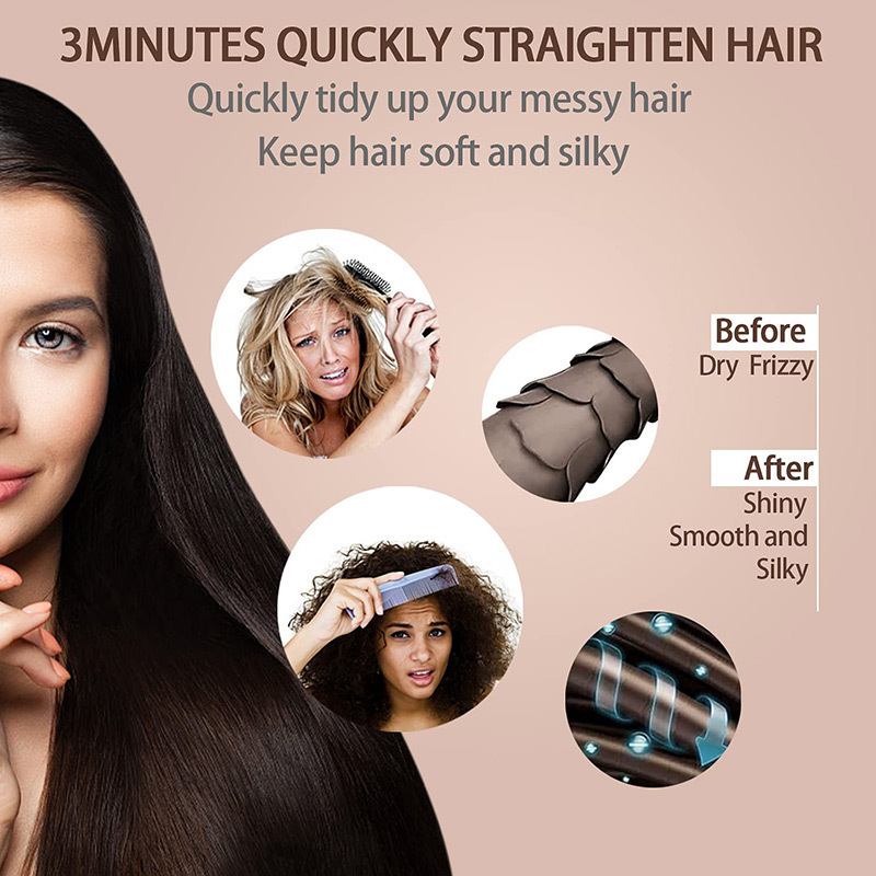 110V cross-border 1008 straight hair comb, short hair inward-curling hair comb, bangs fluffy electric curling comb details Picture