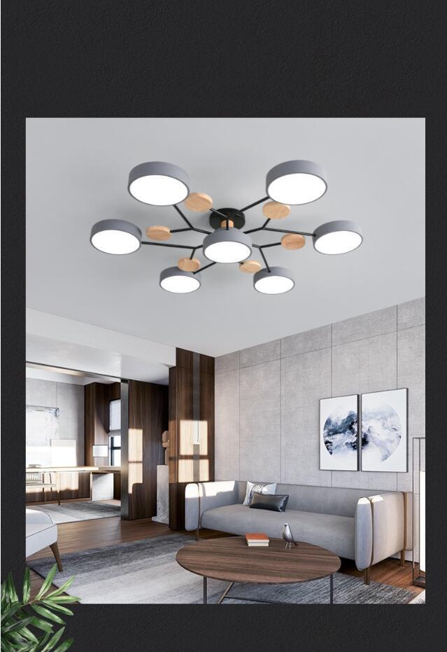 Cross border new nordic wind multihead techo moderno y minimalista comedor dormitorio lámpara principal macaron estilo europeo sala de estar faros pic 6