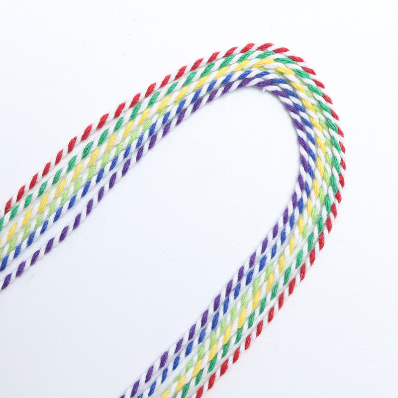 厂家直销1-5mm双色棉绳 DIY包粽子线双股彩色合股绳子辅 料棉麻绳