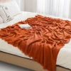 Solid-color wool knitted sofa cover blanket, Nordic lap blanket, Waffle blanket, sofa blanket, knitted blanket, air conditioning blanket details Picture