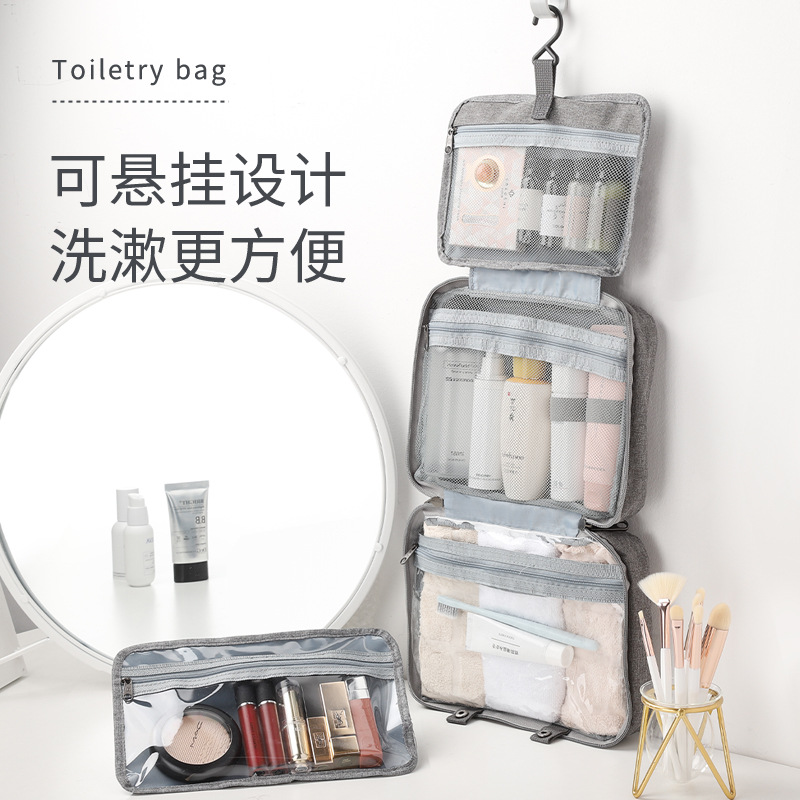 Cross-Border Travel Waterproof Folding Dry And Wet Separation Toiletry Bag Men's Cosmetics Storage Bag Foreign Trade Cosmetic Bag Specification drawing