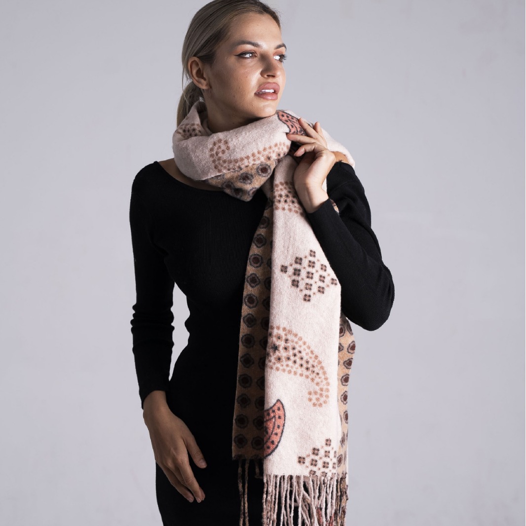 European And American Girls High-Grade Head Scarf Autumn And Winter Elegant Shawl Long Knit Jerseyscarf