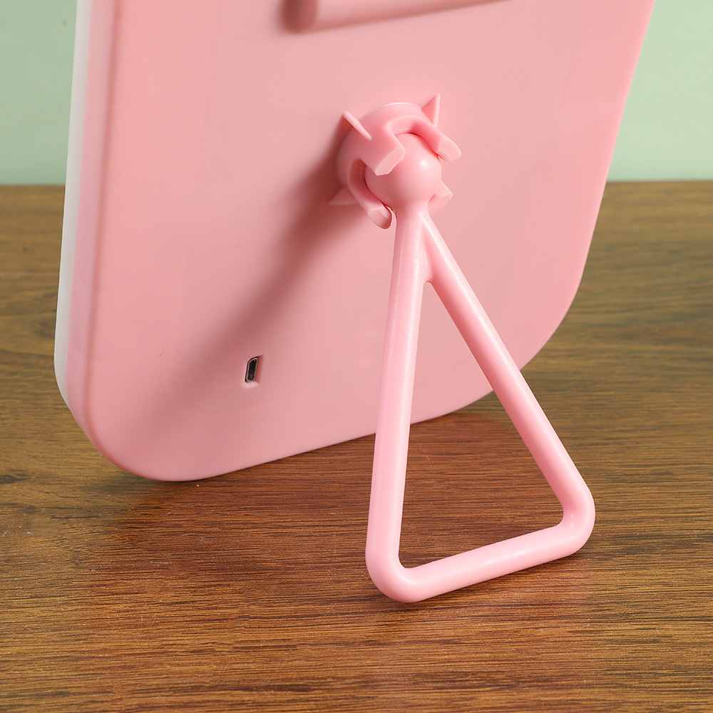 ins高颜值简约折叠桌面美妆镜带支架挂墙补光镜日用百货卫浴化妆镜详情9