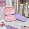 New cute flip-top soap box with big eyes, household draining laundry soap box with lid, cartoon student dormitory soap box Specification image