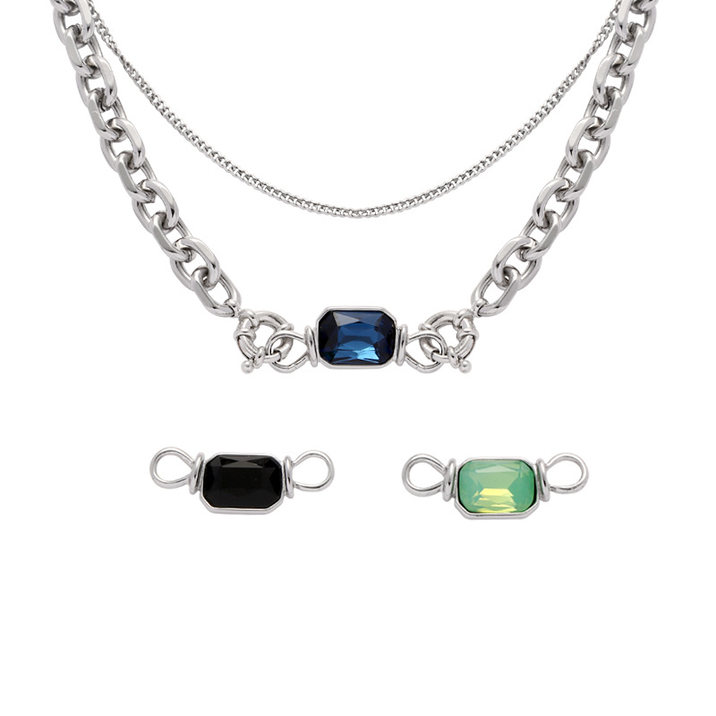 Switchable gemstone necklace with a unique female design, light luxury, niche and high-end style, a new trendy and cool sweater chain in an ins style Item Picture