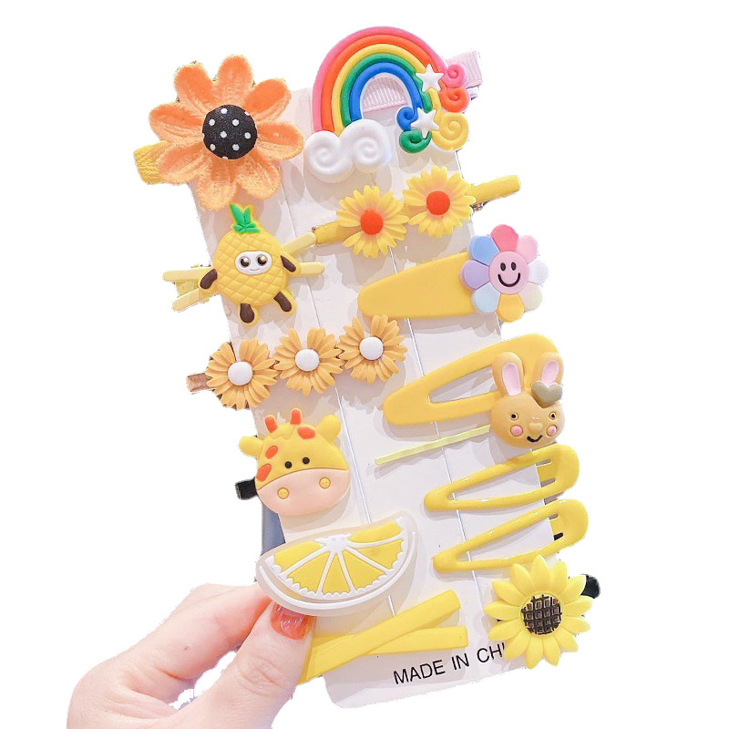 New Children's Hair Clip Wholesale Candy Color Hair Clip Side Clip Broken Hair Clip Set Item Picture