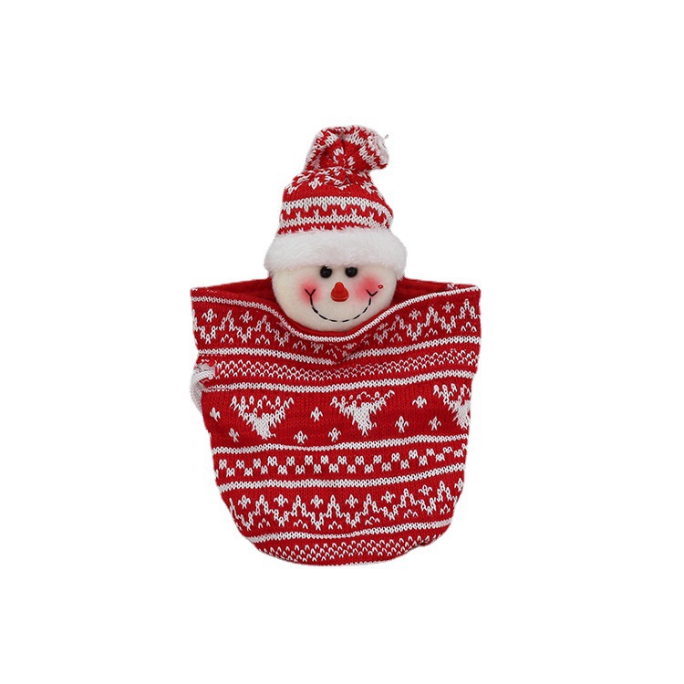 Christmas Supplies Santa Snowman Elk Knitted Apple Bag Christmas Children's Goodie Bag Gift Bag Application Scenario