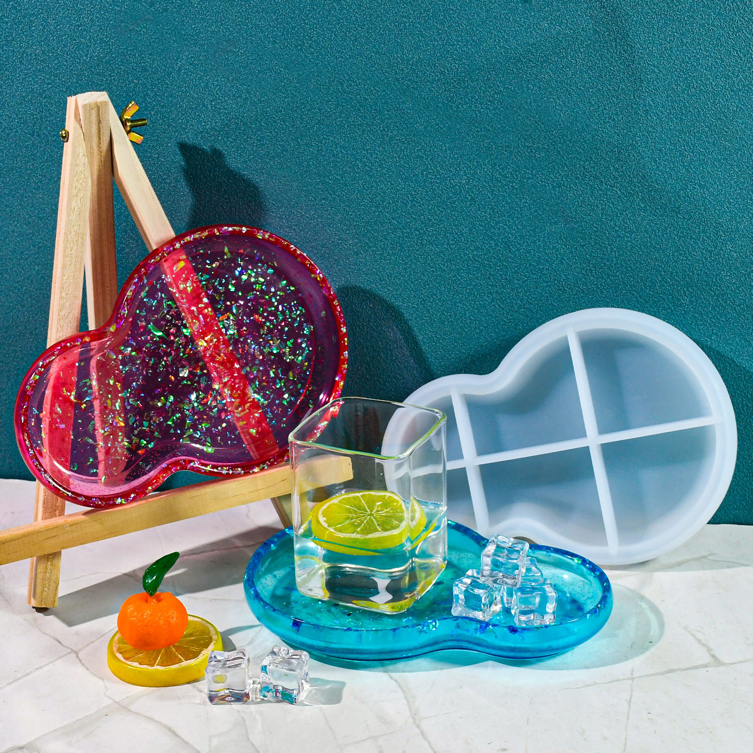 diy gourd-shaped plate resin mold, home ins style plate silicone mold, cross-border exclusive supply Specification image