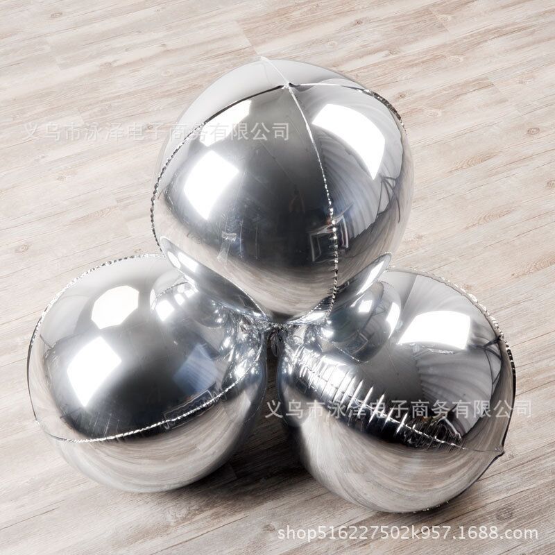 Venta directa de fábrica 15 "8 colores redondo 4 lados globo de película de aluminio decoración de boda fiesta de cumpleaños Item Picture