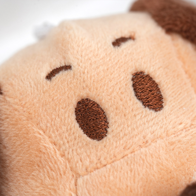 Cute hamburger dog figurine pendant, plush toy keychain, creative hamburger dog figurine toy manufacturer supplies details Picture