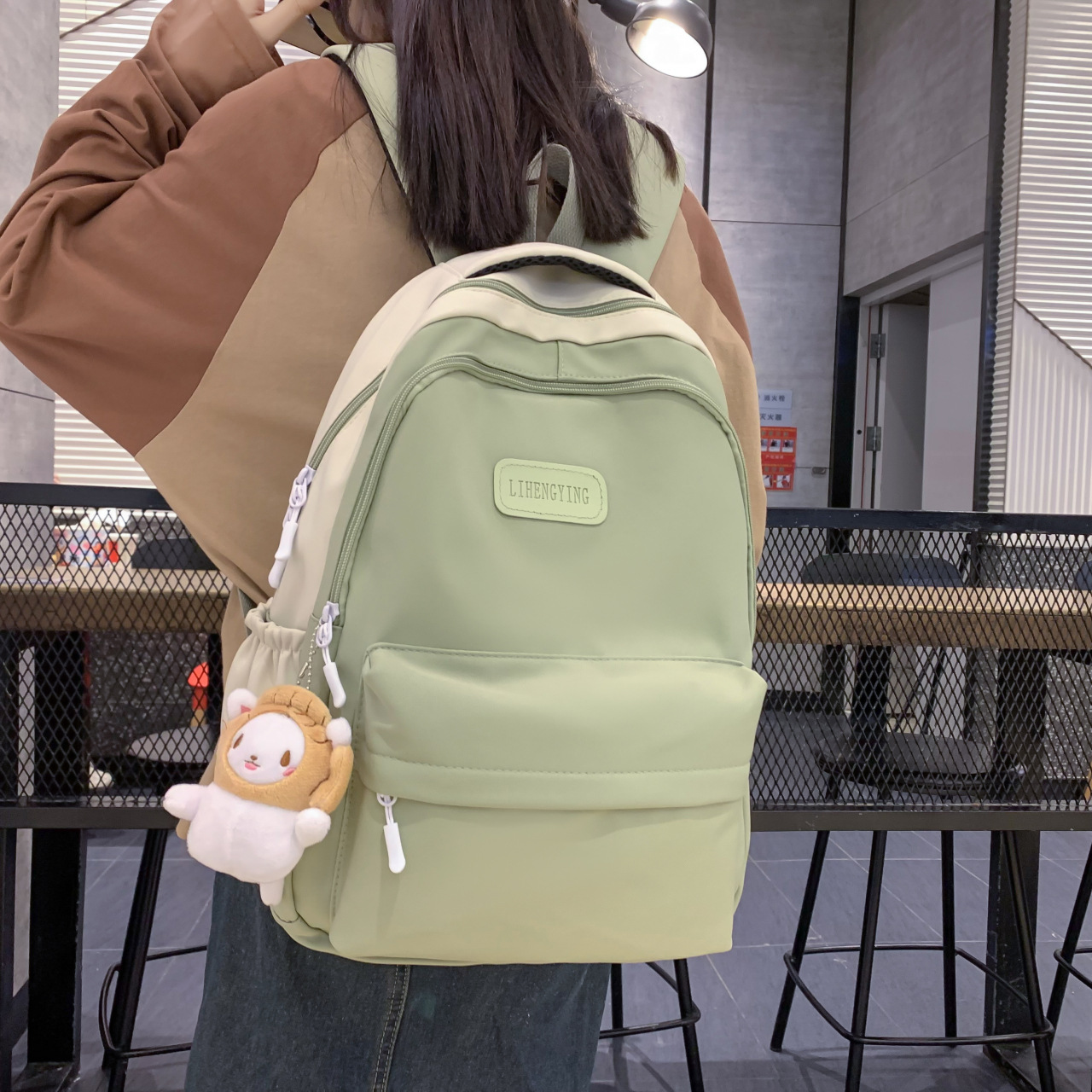 2023 New Small Fresh Schoolbag Female Korean Version Of High School Students Backpack Ins Large Capacity Backpack Specification drawing