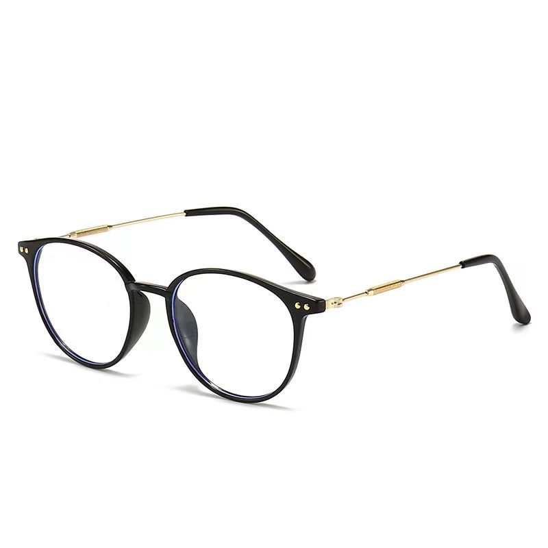 Ultra-light retro oval-framed anti-blue light reading glasses, myopia glasses, popular natural look, versatile and fashionable decorative flat light glasses Item Picture