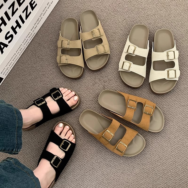 Thick-soled Boken slippers for women's summer outdoor wear 2026 new style casual retro Boken beach shoes French outdoor flip-flops Application Scenario
