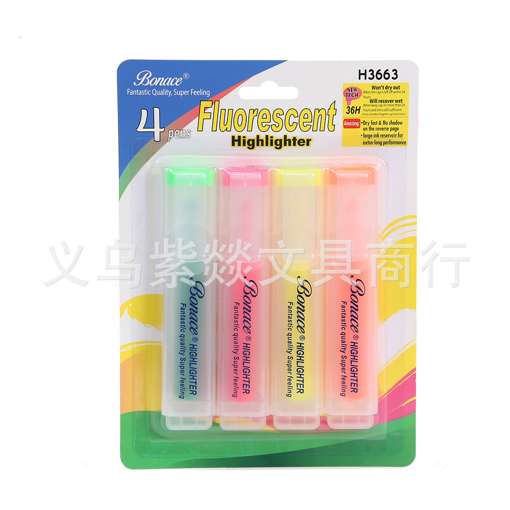 Single-tip thick pen tip durable large-capacity highlighters, enterprise office notebook pens, student gift colored pens, wholesale card suction Item Picture