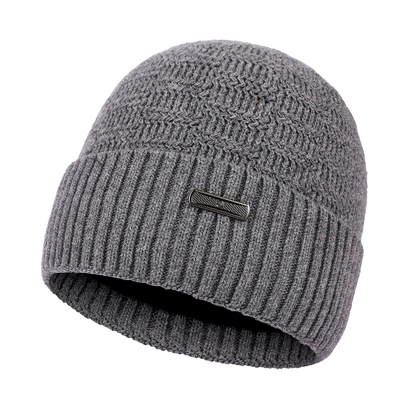 Winter Fleece Warm Wool-Blend Knitted Hat With Fleece Pullover Hat For Men And Women Outdoor Woolen Hat With Ear Protection Item Picture