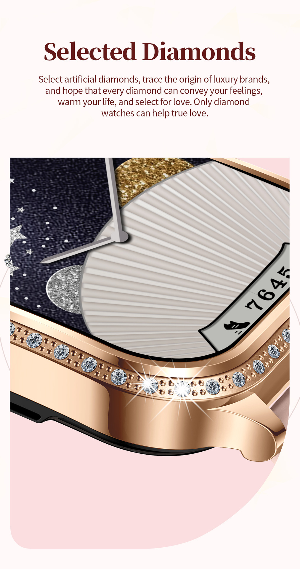 1.75寸曲面屏镶钻心率血氧睡眠计步IP68防水女性蓝牙通话智能手表详情6