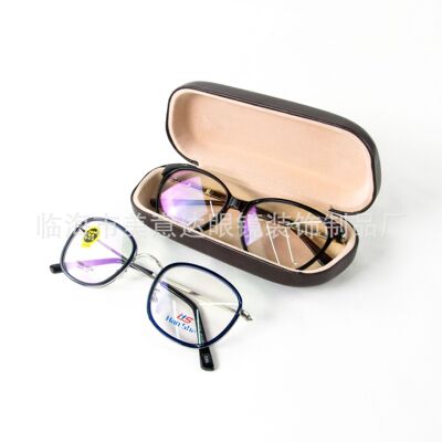 小牛皮中号光学镜眼镜盒学生近视眼镜盒平光镜眼镜盒详情图3
