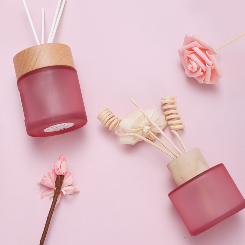 无火螺口矮圆柱香薰瓶玻璃空瓶香水精油分装瓶圆柱螺口家居装饰摆详情图3